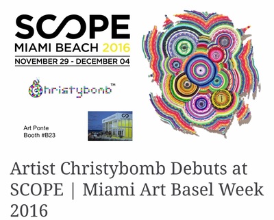 Christybomb @ SCOPE Miami Beach 2016 during Art Basel Miami